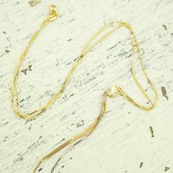 14K Womens Multi Tone Gold Necklace with String Charm 19.5 Inches  #22579