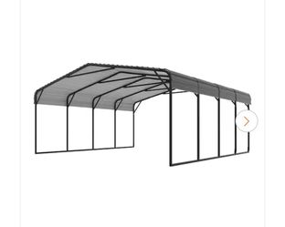 VEIKOUS 10-ft W x 20-ft L x 10-ft H White Metal Carport