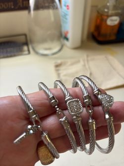 Five Sterling open and close hook bracelets. $15 ea