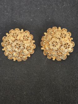 Monet gold Starburst clip on earings