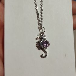 seahorse amethyst necklace 