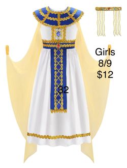 Egyptian Cleopatra Queen Girls Costume 8/9 Halloween