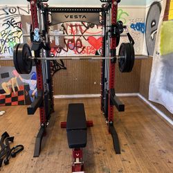 PRO SERIES Ultimate Half Rack Functional Trainer w/Smith Machine Bar | 320lb Stack | Gym Equipment | Fitness | Commercial | Squat Rack 