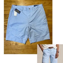 Polo Ralph Lauren Classic Fit 9” Chino Shorts Baby blue Men’s sz 36 NEW! 