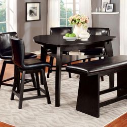 Santino Ebony Counter Height Dinning Room Table 