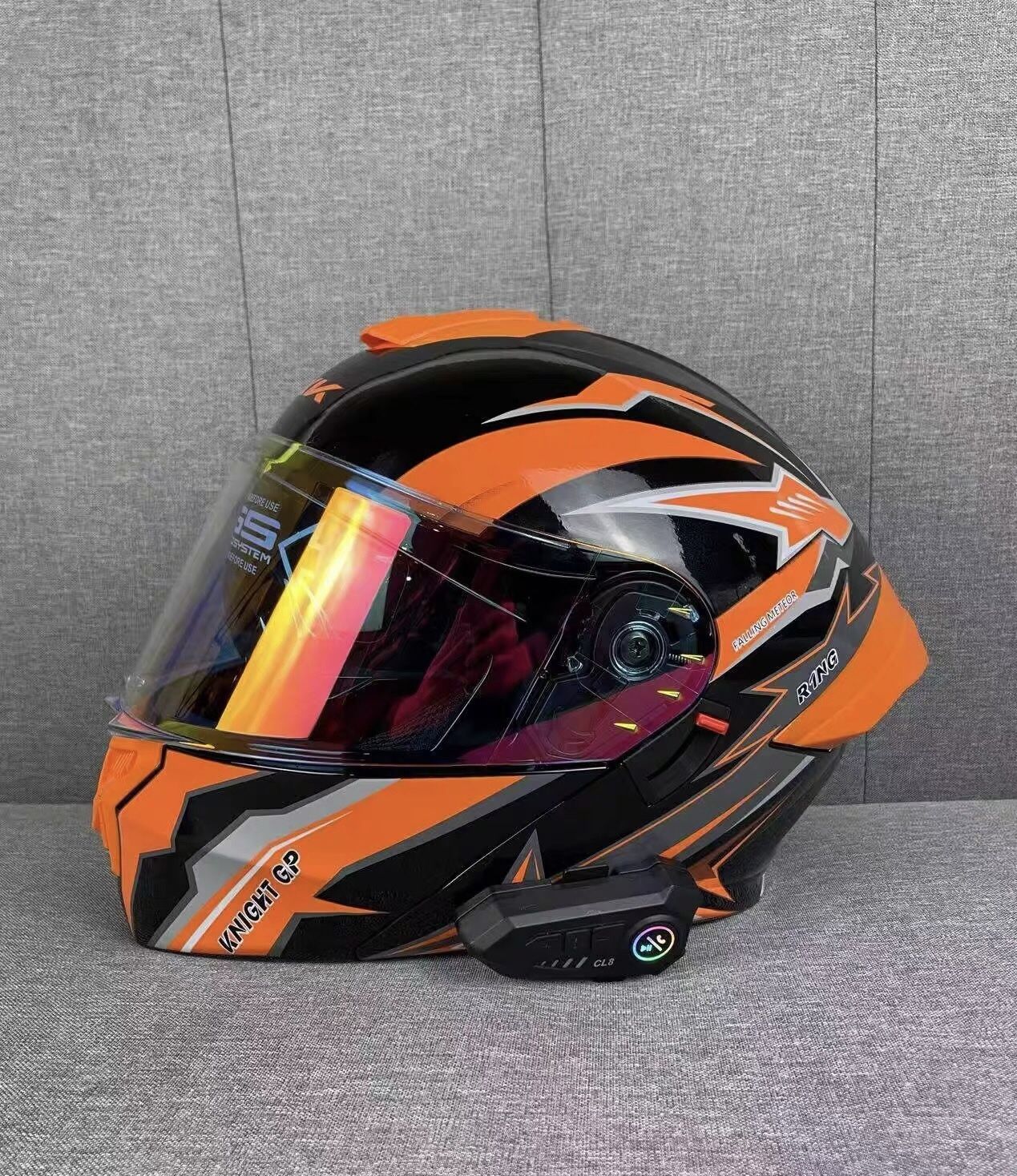 Orange-colored Motorcycle Helmet