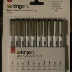 10 Fine line ink pen set