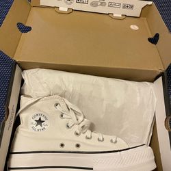 Brand new never worn White High Top Converse 