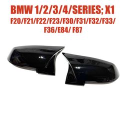 BMW 1 2 3 4 SERIES X1 F20/F21/F22/F23/F30/F31/F32/F33/F36/E84/ F87 M STYLE MIRROR COVER GLOSS BLACK 