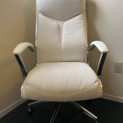 White Faux Leather Office Chair 