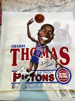 Isiah Thomas and Vinnie Johnson Detroit Pistons Caricature Print