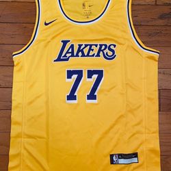 Yellow youth and adult Los Angeles lakers Luka Doncic jersey