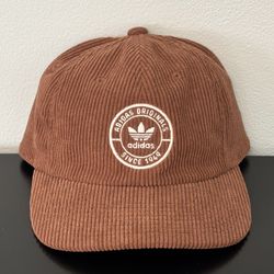 Adidas Corduroy Brown Trefoil Logo Hat NWT