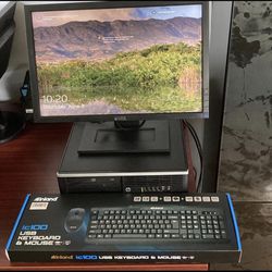 HP Desktop (Windows 10 Pro, MS Office 2021) + Dell LCD screen + Keyboard & Mouse