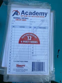 Score cards 4 part form