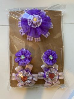 Purple hair ribbon accessories with bow