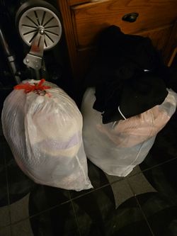 Mixed women's and kids' clothes.