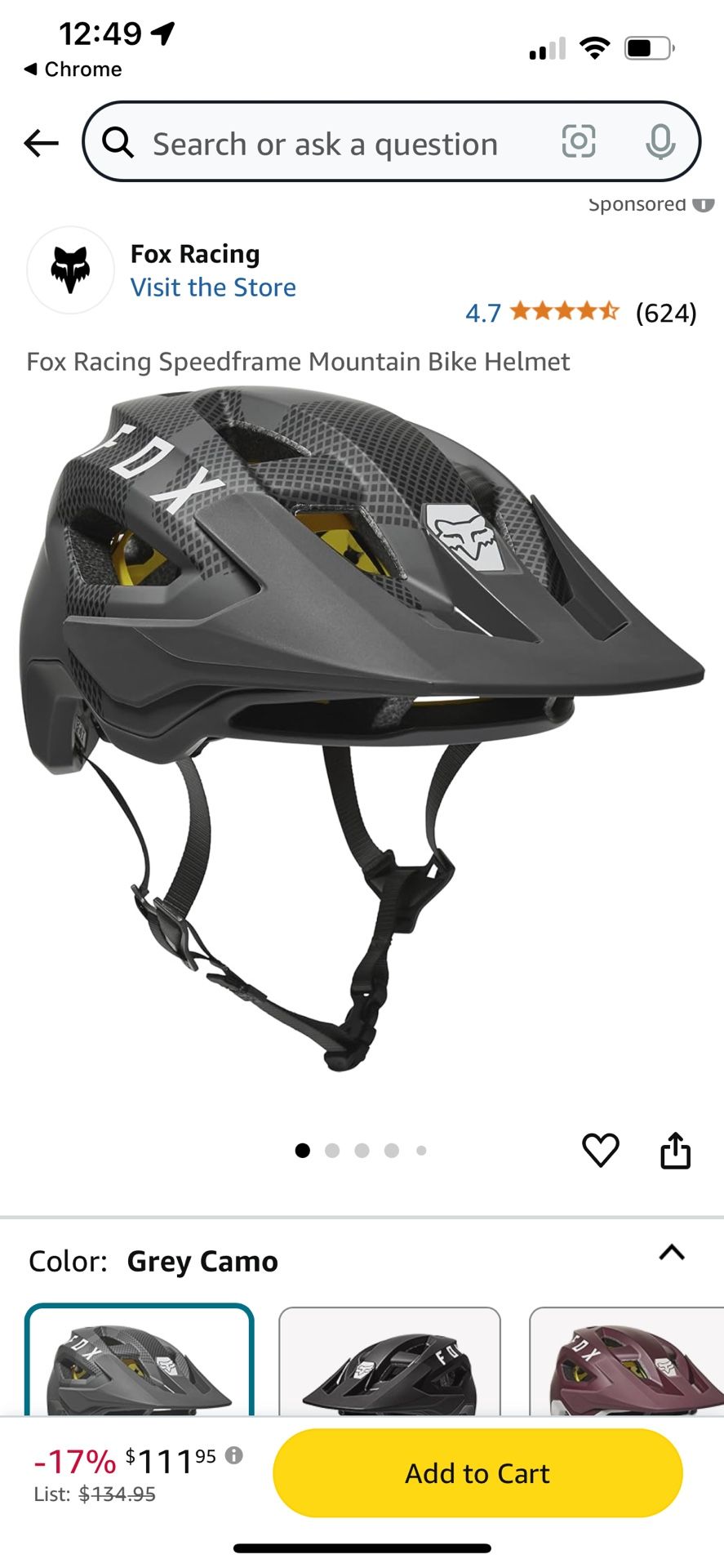 Fox Racing EUC Speedframe Mountain Bike Helmet Men's Large