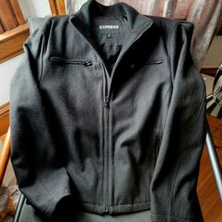 Express Wool Mens Coat Size Large Black & Like New  $37.95
