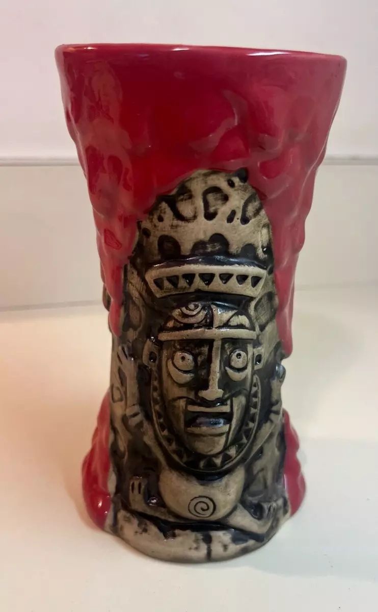 Disney Polynesian Trader Sam's Grog Grotto 1st Edition Red Krakatoa Tiki Mug This Disney Polynesian Trader Sam's Grog Grotto 1st Edition Red Krakato