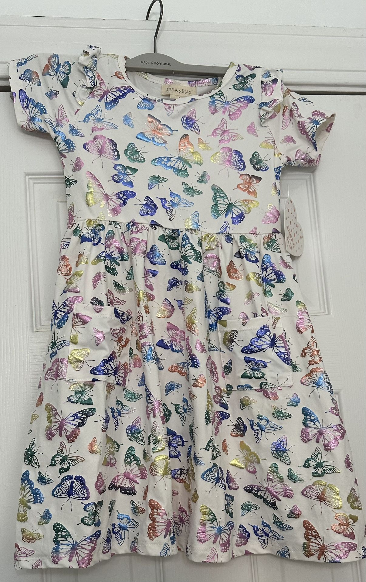 Girls Shiny Butterfly Dress Age 6  - Great For Easter! 