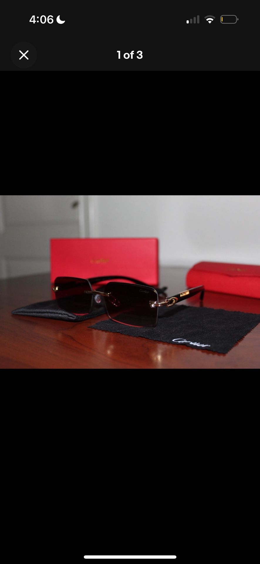 Cartier Sunglasses Brown Tinted Lenses