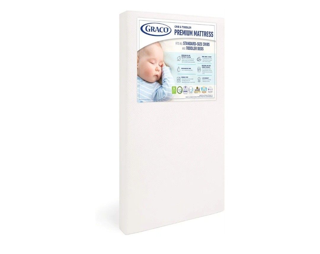 Graco Premium Crib & Toddler Mattress – GREENGUARD Gold Certified & CertiPUR-US Certified, Fits All Standard Crib & Toddler Beds, Waterproof Sleep Sur