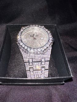 Silver Iced Out A.P. Watch New