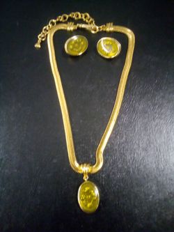 Vintage Designer Necklace And Earrings Set