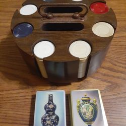 Vintage Poker Caddy W/2 Decks
