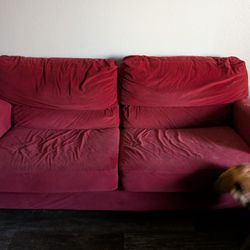Red Couch And Loveseat