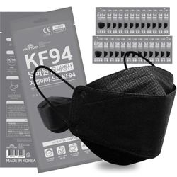 HAPPYDAY , 19 Packs , Made in KOREA Premium KF94 Micro Dust Protection Individually Packaged Black Face Mask Large