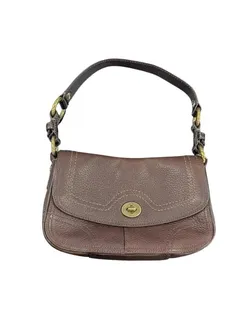 COACH CHELSEA BROWN LEATHER TURNLOCK LATCH BAG (AZP031974)