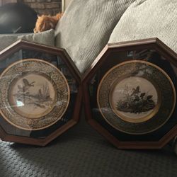 2 LIMITED EDITION #533/2000 PICKARD WILD GAME BIRD CABINET DISPLAY PLATES