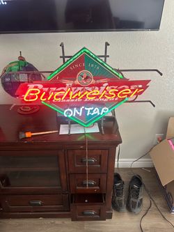 Really vintage, rare neon light Budweiser