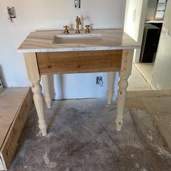 rustic 49 inches  vanity top and faucet 
