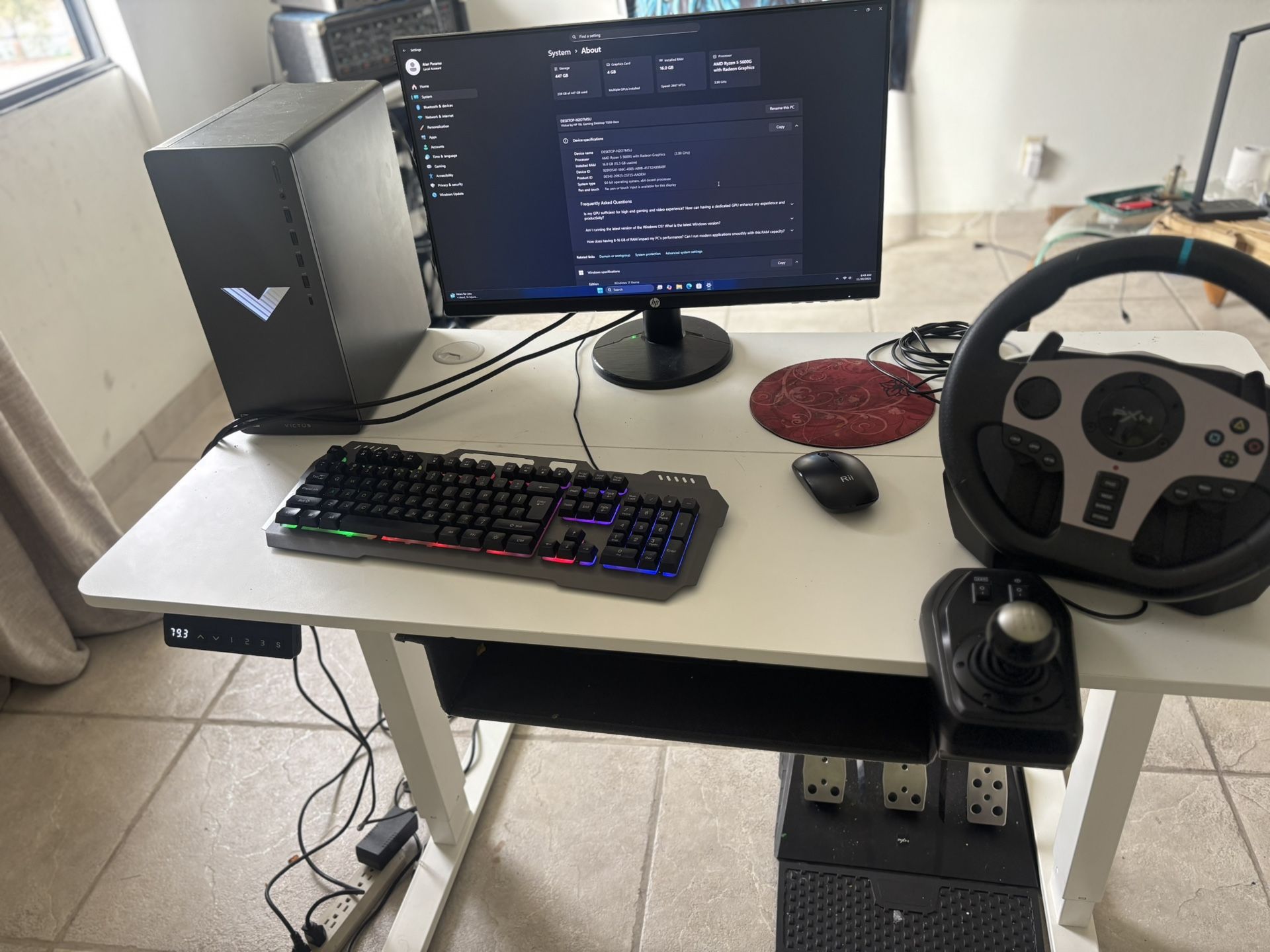 Full Pc Setup And Mini Fridge