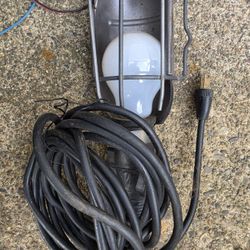 Vintage Caged Corded Work Light / Utility Lamp