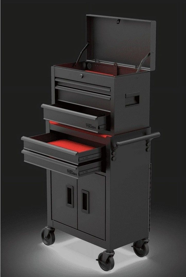 Hyper Tough 5 Drawer Rolling TOOL BOX. Sturdy Tool Chest On Casters