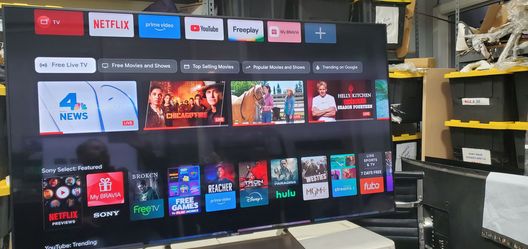 SONY 65"  SAMART TV LED 4K  ANDROID HDR  T. V HDR WITH ORIGINAL REMOTE CONTROL FANTASTIC PICTURE QUALITY GUARANTEED 💯🤣🖥🖥📺🤣💯