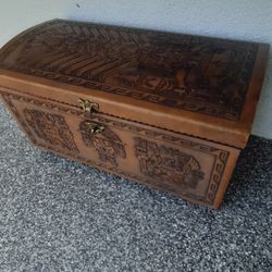Peruvian ENGRAVED Leather CHEST
