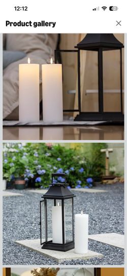 White Flameless Candles Set of 2 (3x9 inch) Flickering LED Wax Candles Battery Operated with Remote Control Timers for Fall Decor/Night Light/Fireplac