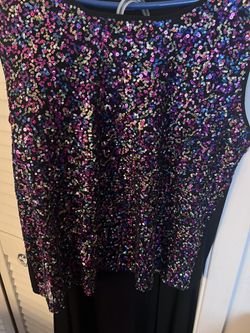 Black Skirt With Sequined Top