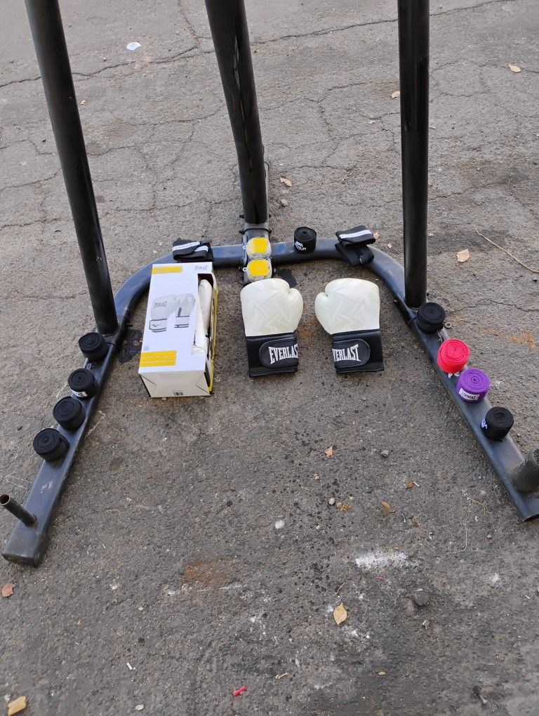 Rack For Punching Bag And Speed Bag Gloves And Tape Mouthpeces