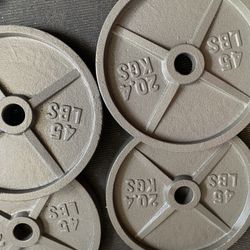 Like New 4x45 Lbs Olympic Weights Plates $85/ Pair