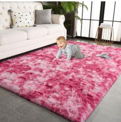 6x9ft Tie-Dye Shaggy Area Rug