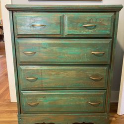 Fun Green Stained Dresser 