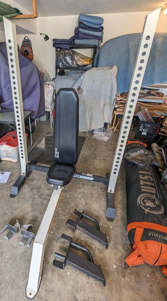 Olympic Weight Bench And Squat Rack Fitness Gear Pro Series