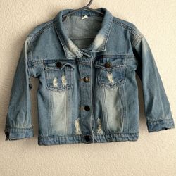 4T distressed jean jacket - like new