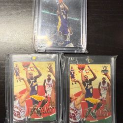 🔥 KOBE BRYANT 3-CARD LOT 🔥 1997 GOLD + BASE • FLEER METAL 🔥